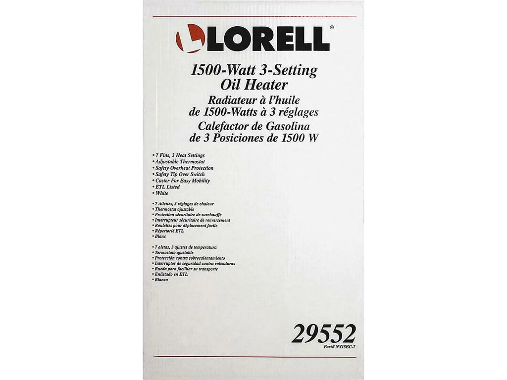 1500 Watt 3-Setting White Oil Filled Electric Heater D82749