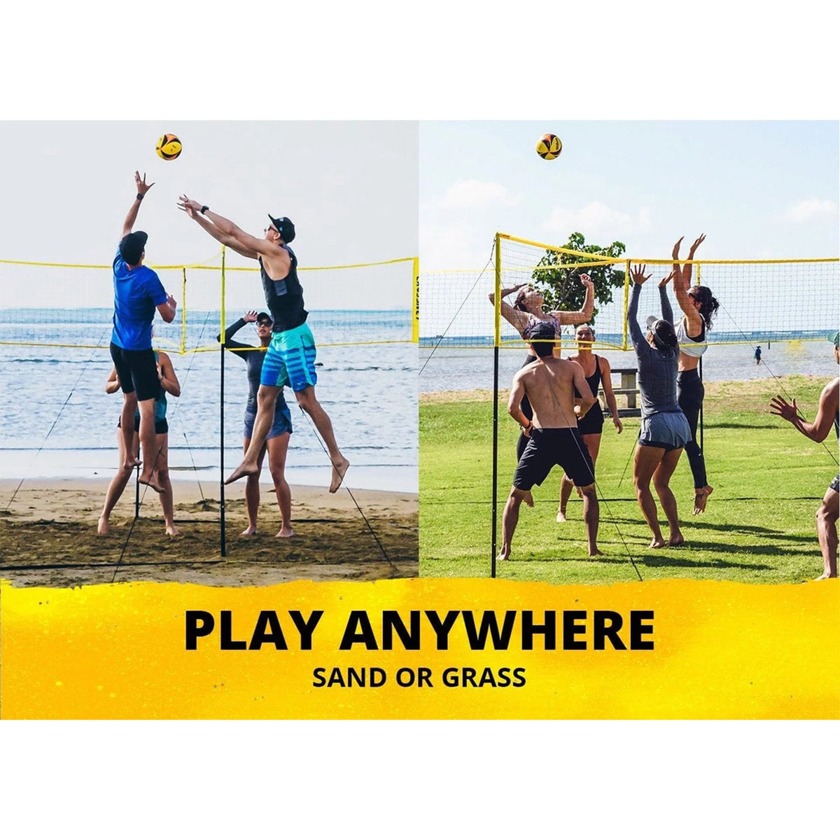 Four Square Volleyball Net and Game Set with Backpack & Ball O5695