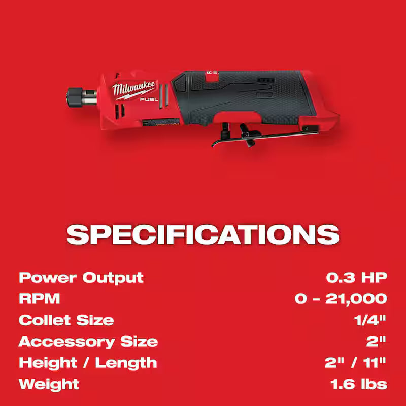 12V Lithium-Ion Brushless Cordless 1/4 in. Straight Die Grinder Kit H736