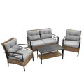 4 Piece Grey Wicker Sofa Set with Cushions G6364