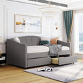 Velvet Gray Upholstered Daybed with Storage Drawers M41947