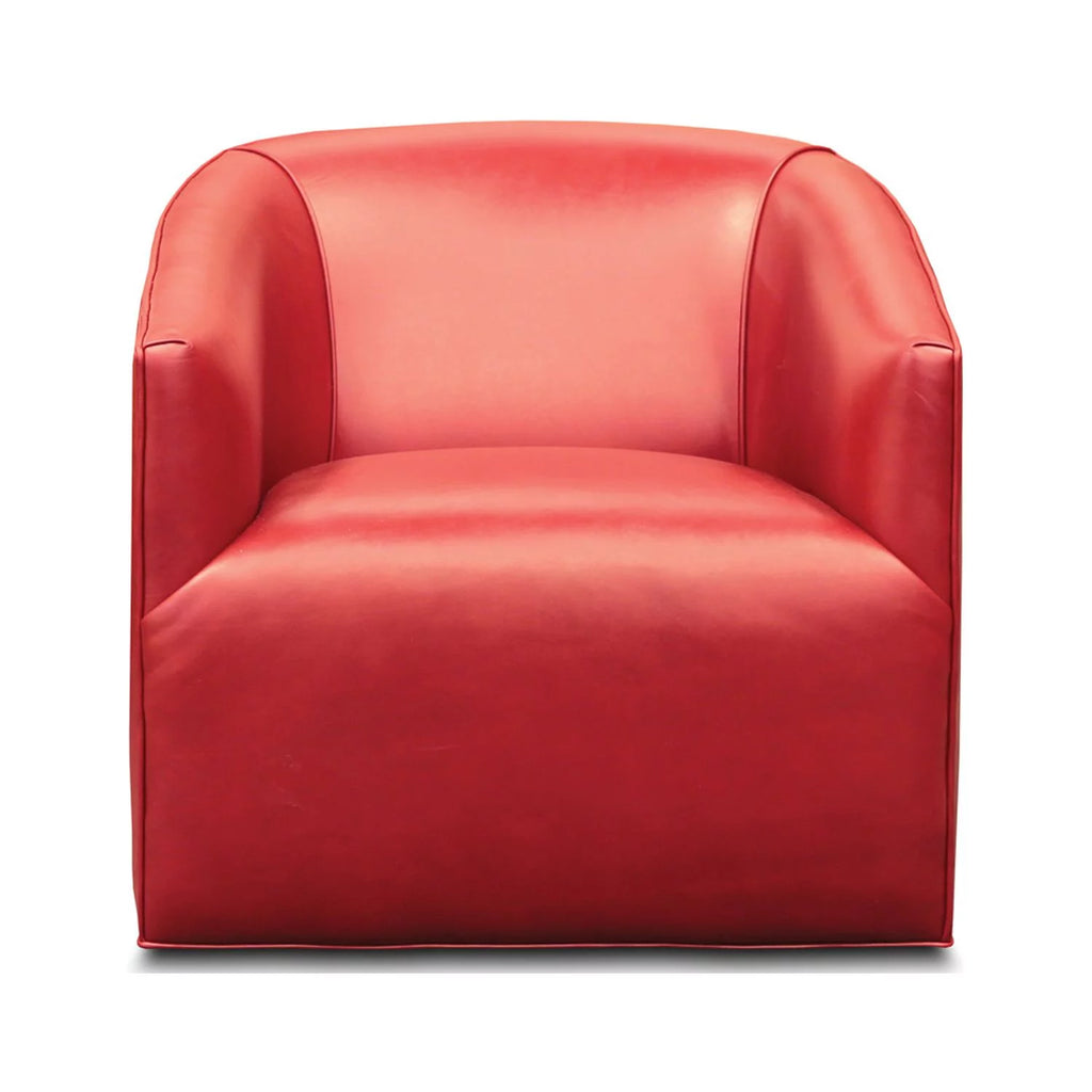 100% Top Grain Leather Swivel Club Armchair V746