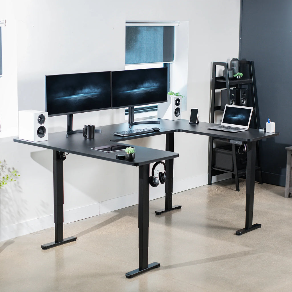Black U-Shaped Height Adjustable Electric Standing Desk I8878