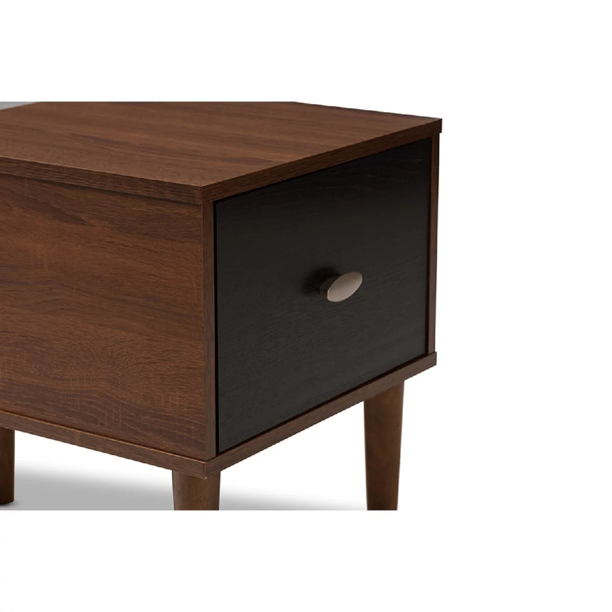 Oak and Dark Brown Wood 1-drawer Storage Bench A331
