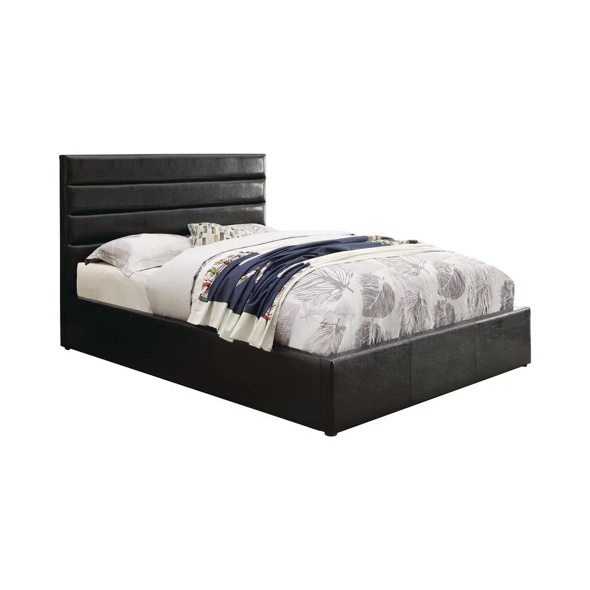 Queen Upholstered Storage Bed Black X471
