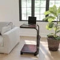 Mahogany Ergonomic Computer Desk with Removable Pouch E322