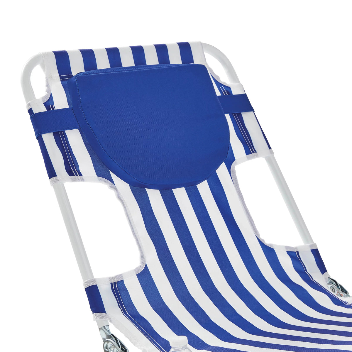 Blue & White Stripe Folding Beach Lounger 2-Pack I42607