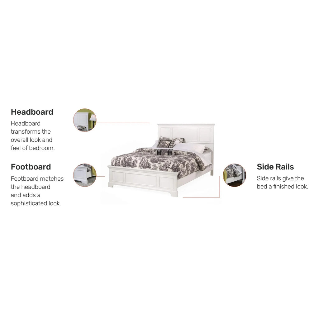 Off White Wood Queen Bed U270741