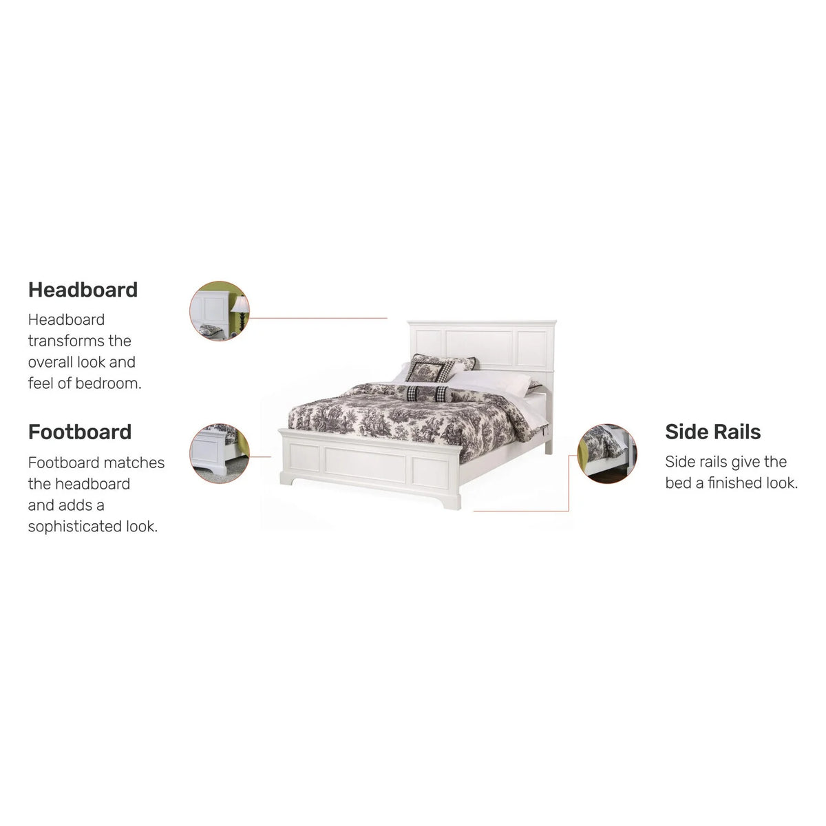 Off White Wood Queen Bed U270741
