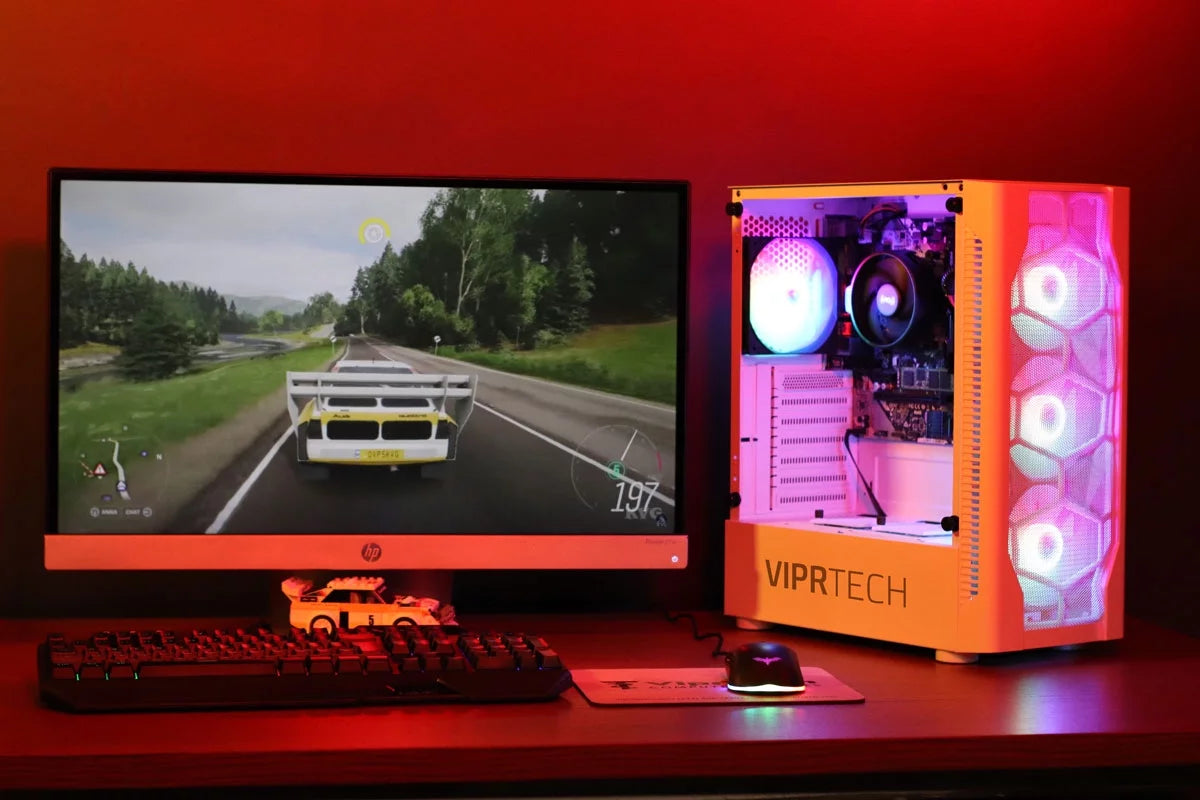 Whiteout Gaming PC Desktop Computer AMD Ryzen 5 5600G 16GB DDR4 128GB SSD 1TB HDD P31922