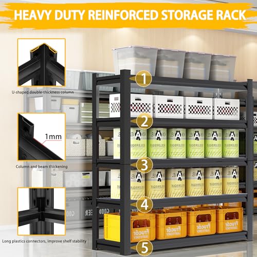 Heavy Duty 5-Tier Metal Standing Shelf Units Q42556