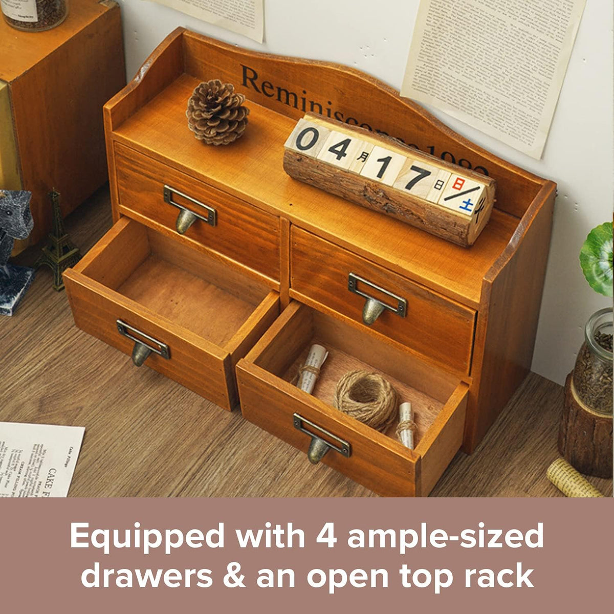 Two Way Desktop Organizer & Wall Shelf with Drawers O362086
