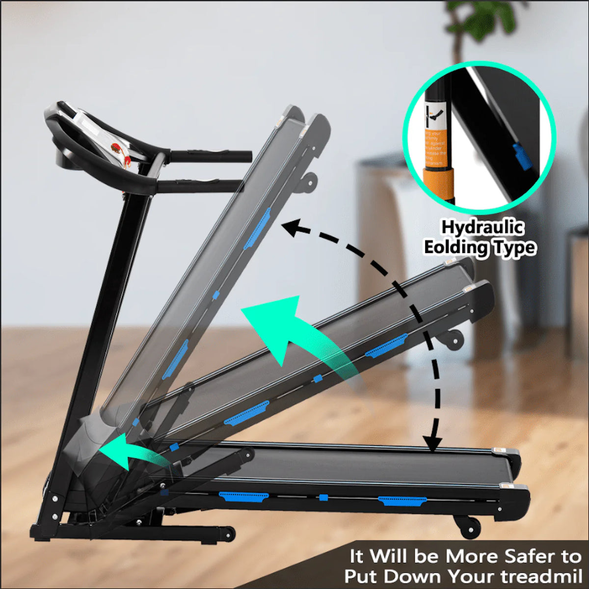 Electric Folding Treadmill 3.25 HP with LCD Display I786