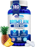 Bromelain 500mg Pineapple Extract Capsules 180 Capsules V741