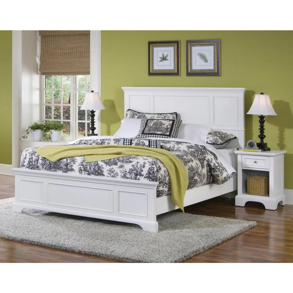 Off White Wood Queen Bed U270741