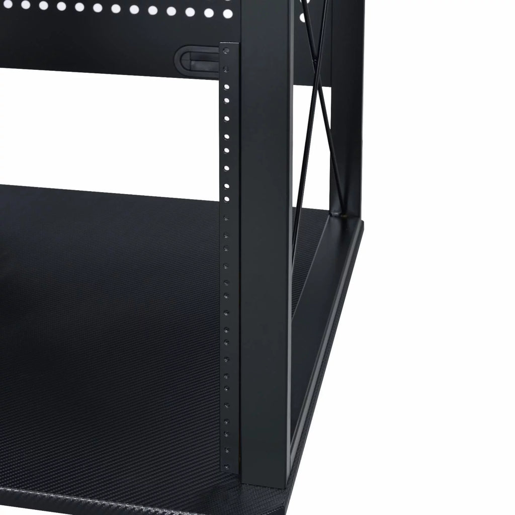Black Music Desk with Shelves B4124