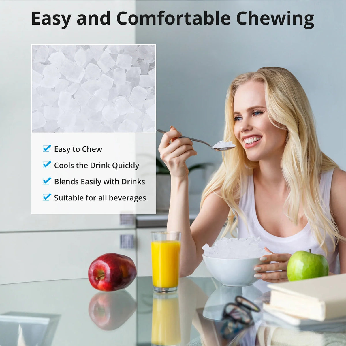 35Lbs/24H Chewable Nugget Ice Maker Countertop with Ice Scoop Y6340