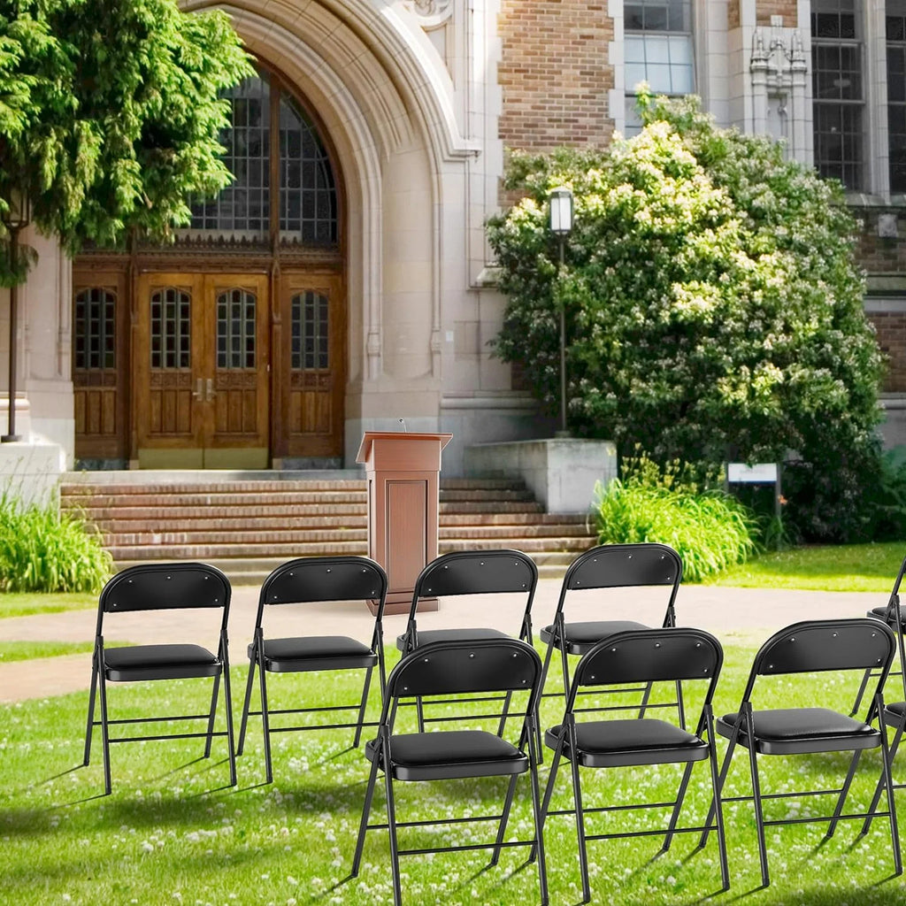 Black Set of 10 Folding Chairs N7427