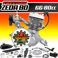 80cc Motorized Bicycle Engine Kit Ceramic Coated Cylinder Silver 36 Tooth S646