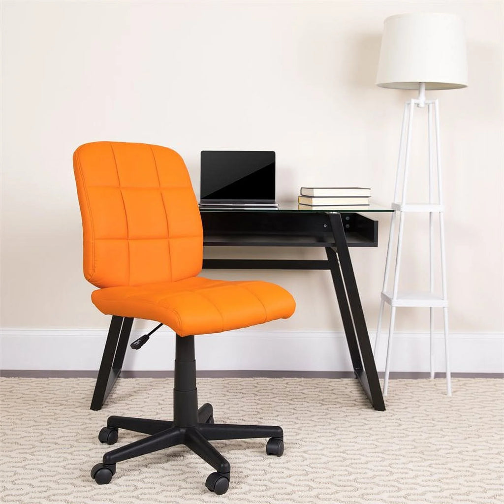 Orange Quilted Office Swivel Chair Y8808