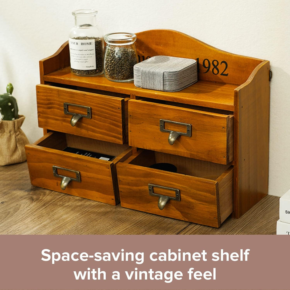 Two Way Desktop Organizer & Wall Shelf with Drawers O362086