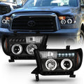 For 2007-2013 Toyota Tundra LED Halo Chrome Housing Projector Headlights Left+Right W40025