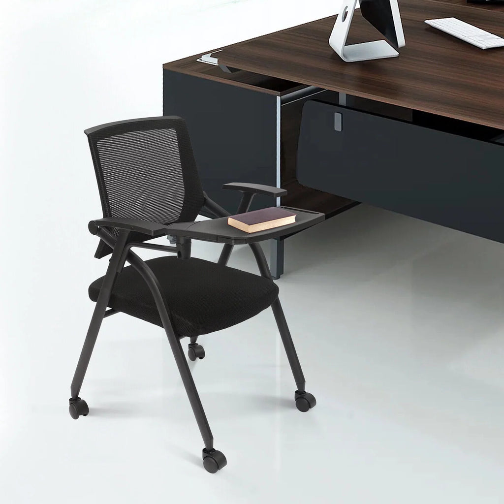 Office Reception Chair with Flip-Up Tablet Arm Q739382