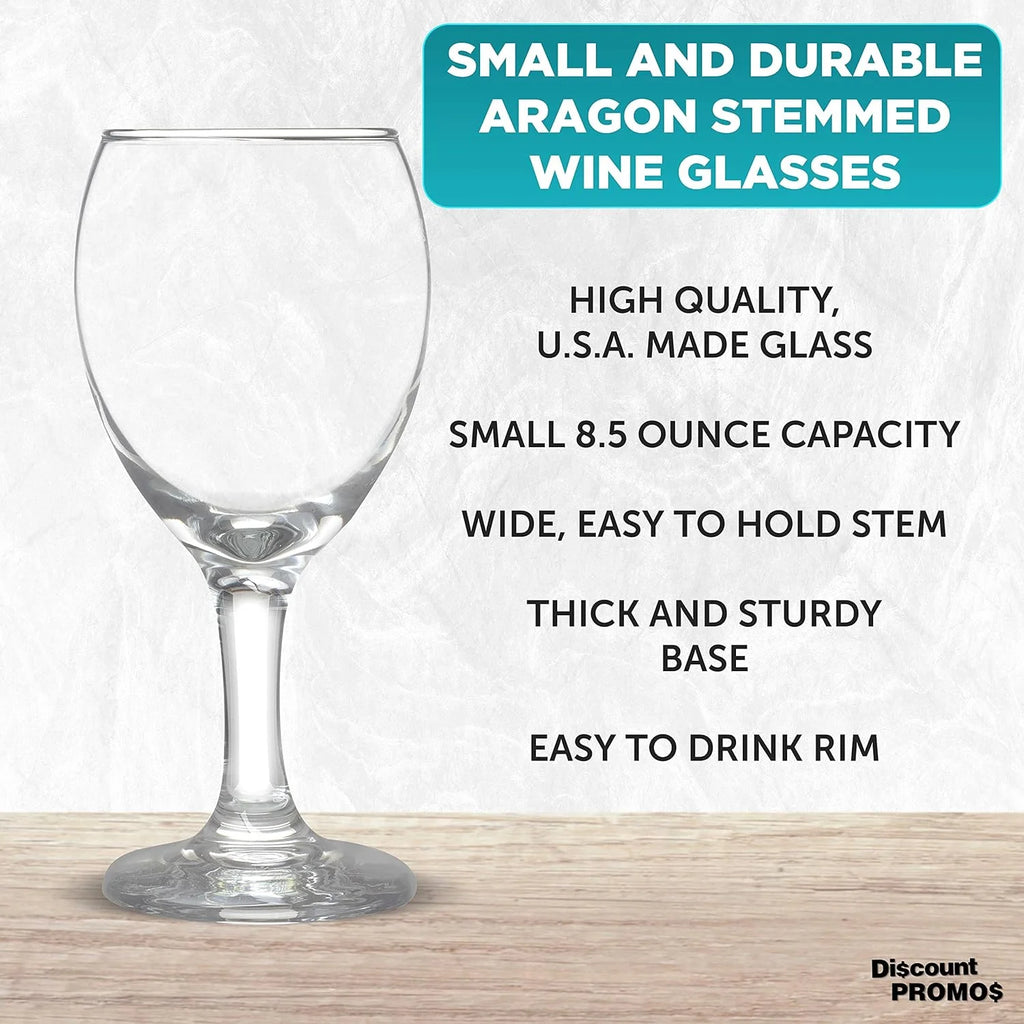 Clear 8.5 Oz Wine Glasses Set J1291