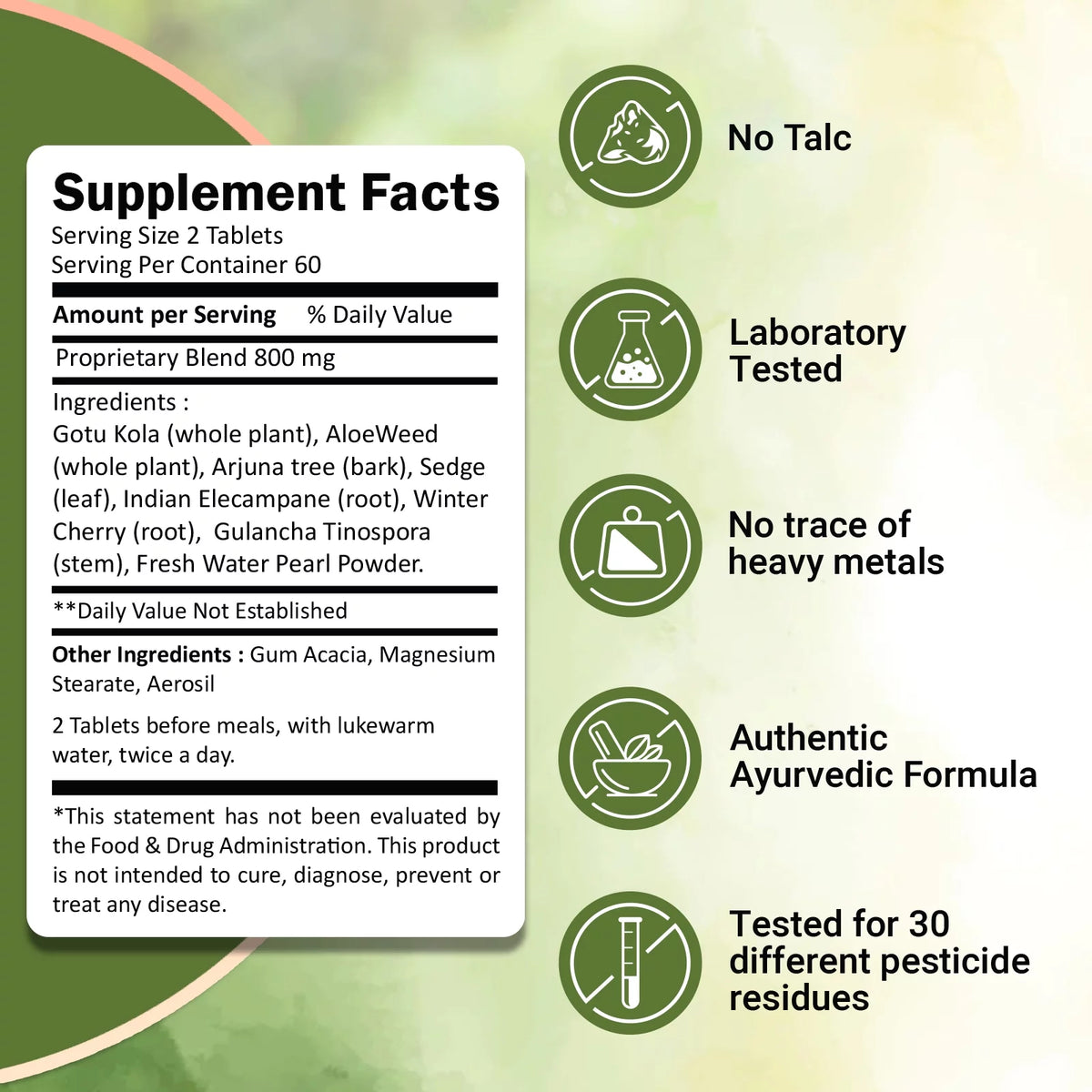 Herbal Tablets Supplement 5 Bottles G366178