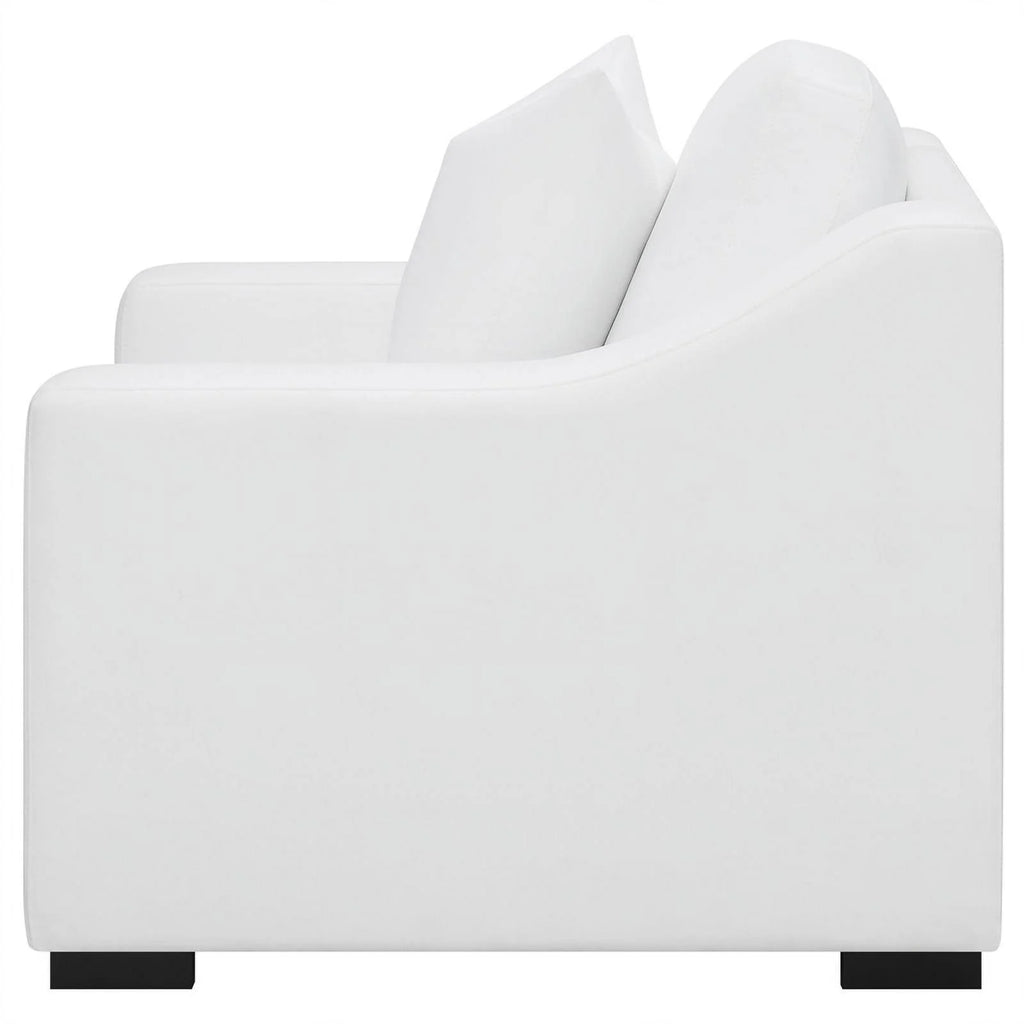 White Upholstered Fabric Chair with Sloped Arms G852053