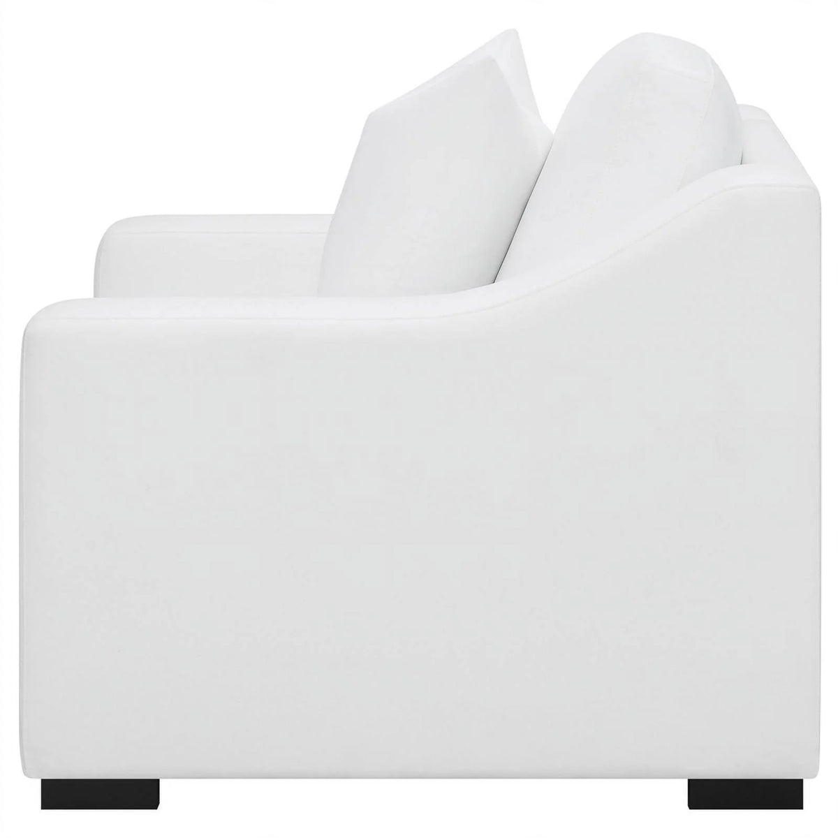 White Upholstered Fabric Chair with Sloped Arms G852053