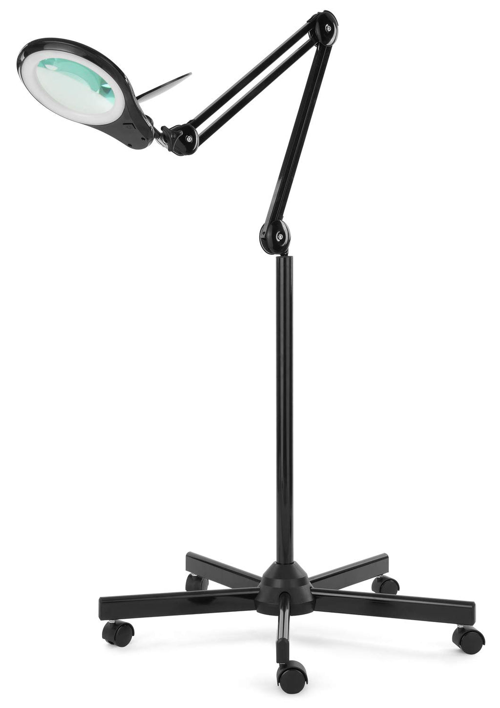 1,200 Lumens LED Magnifying Floor Lamp with 5 Wheels Rolling Base, Dimmable, White V84901
