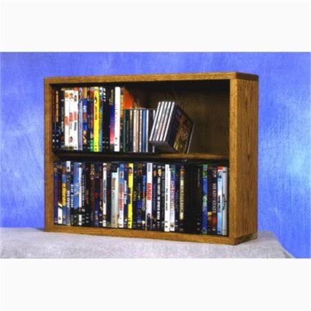 Solid Oak 2 Row Dowel CD-DVD Cabinet Tower H123351