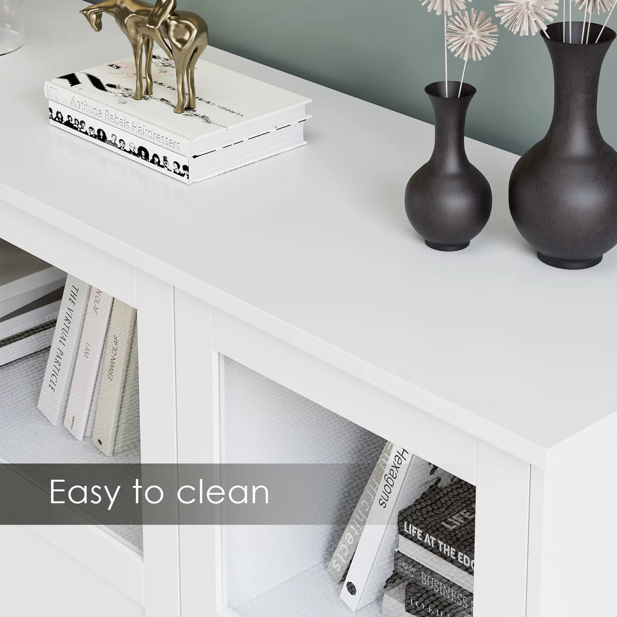 White 3 Glass Door Accent Cabinet I8867