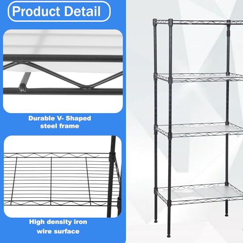 3 Tier Adjustable Metal Storage Shelf 450 lbs Capacity NSF Certified Black F4843