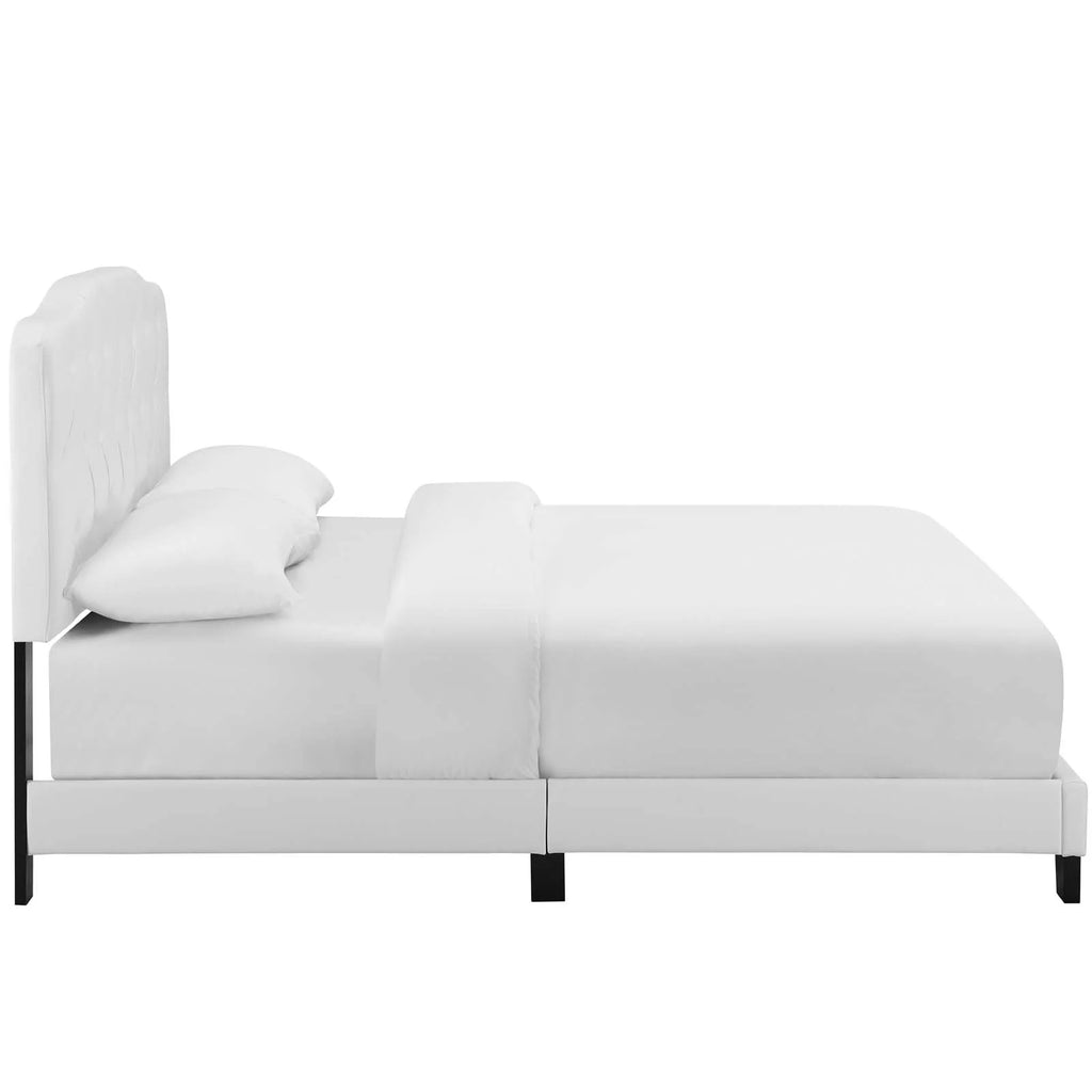 Queen Faux Leather Bed E4443