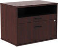 2-Drawer Low File Cabinet Credenza - Mahogany F147808