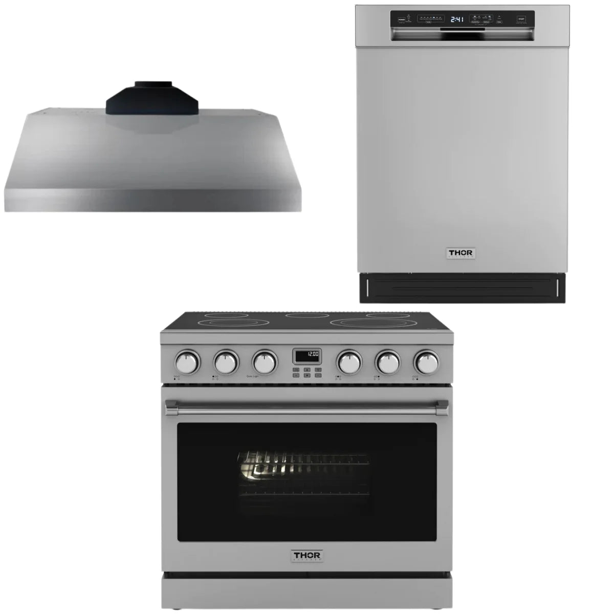 36 Electric Range, Range Hood and Dishwasher N571