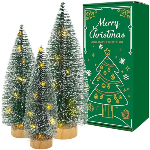 Mini Bottle Brush Christmas Trees with Lights X479853