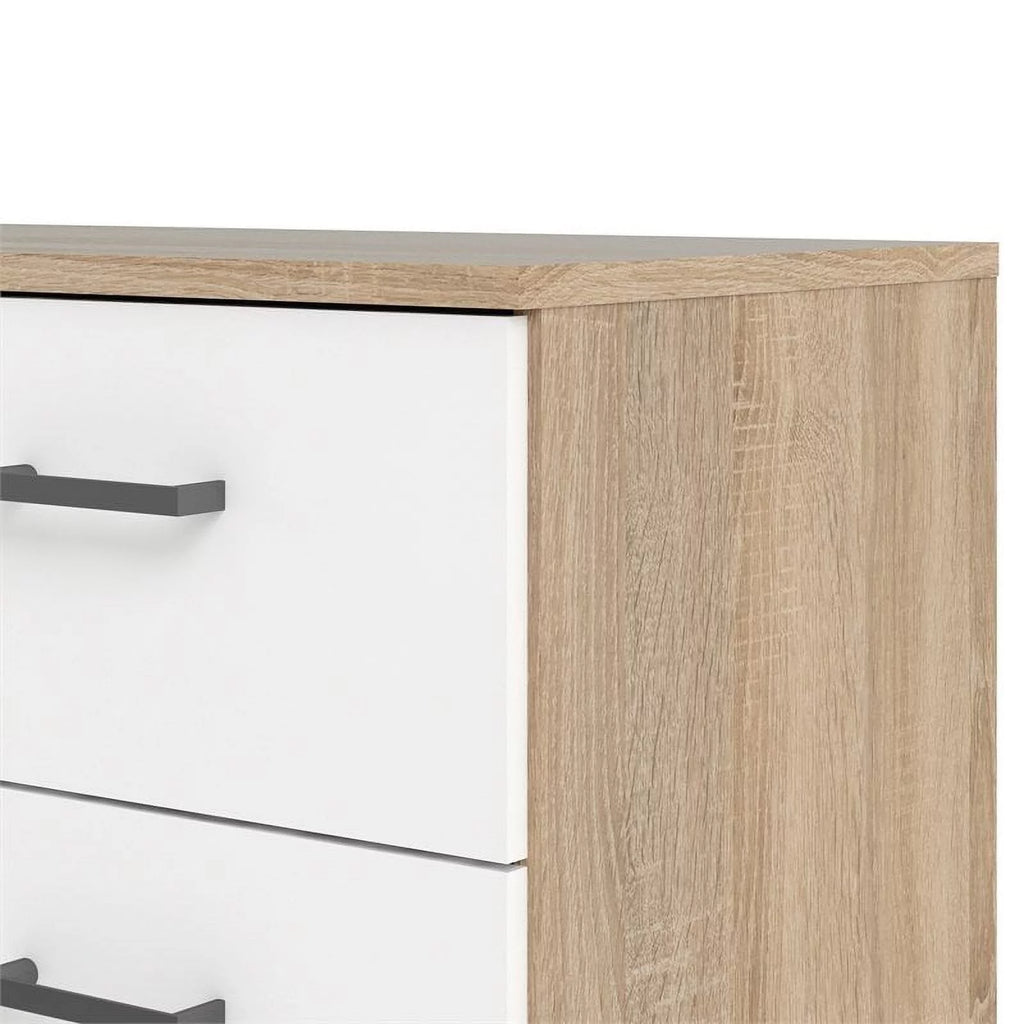 Oak Structure White 8 Drawer Double Dresser Q76413