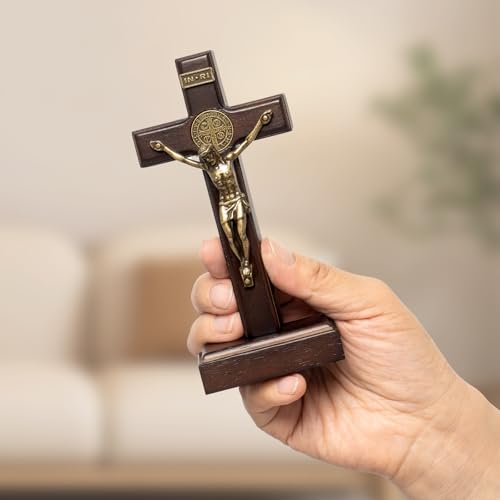 Wooden Crucifix Cross with Detachable Stand 10 Inch C966154