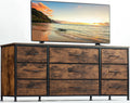 Black 9 Drawer Wide Dresser TV Stand T56773