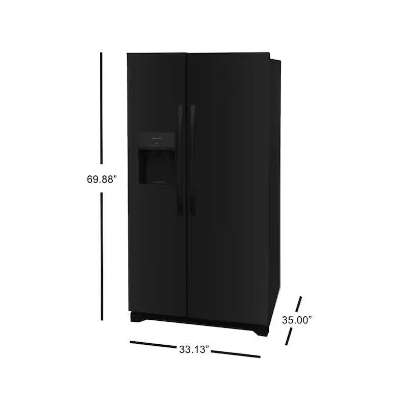 36 in. 25.6 cu. ft. Black Side by Side Refrigerator Q960