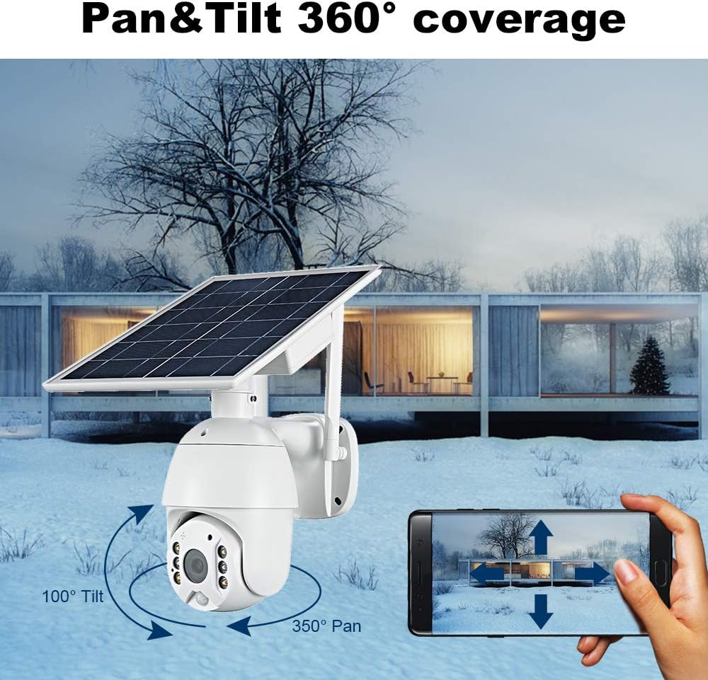 Wireless Solar Security Camera 1080P Night Vision 2-Way Audio W493677