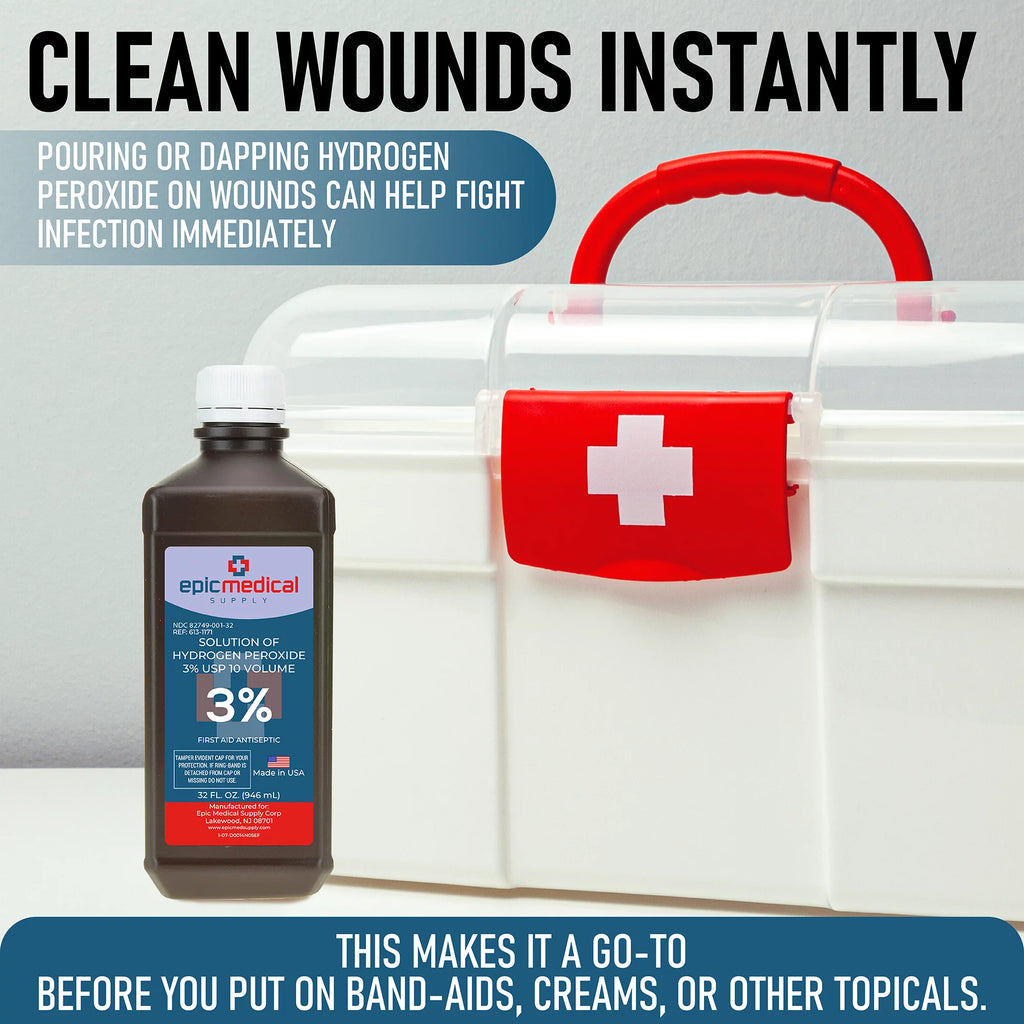 Hydrogen Peroxide First Aid Antiseptic 3% USP 32 oz U310556
