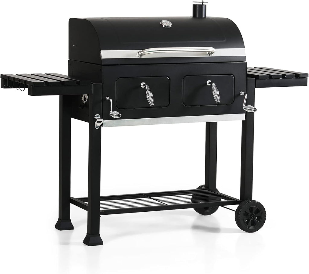 28-Inch Charcoal Barrel Grill with Offset Smoker C71267