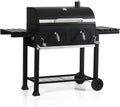28-Inch Charcoal Barrel Grill with Offset Smoker C71267