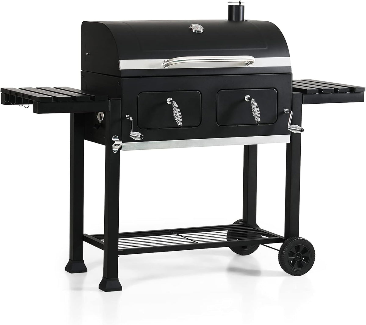 28-Inch Charcoal Barrel Grill with Offset Smoker C71267