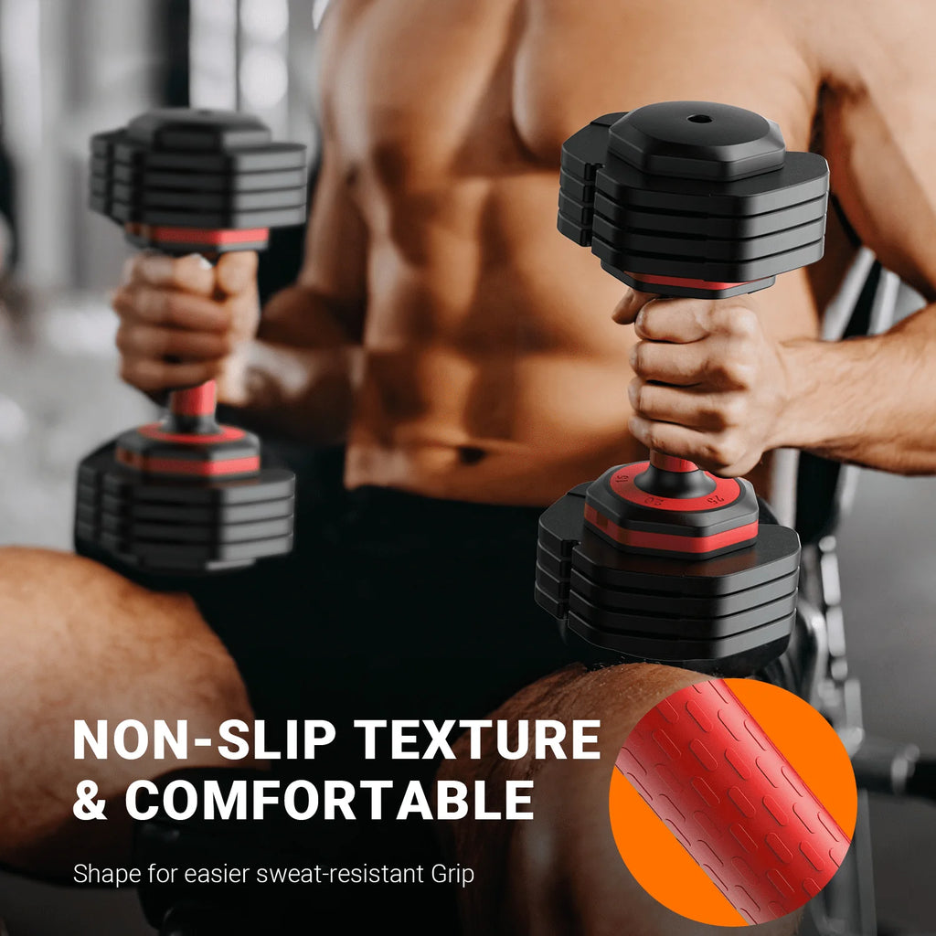 50lb Adjustable Dumbbells Set of 2 with Rack X179
