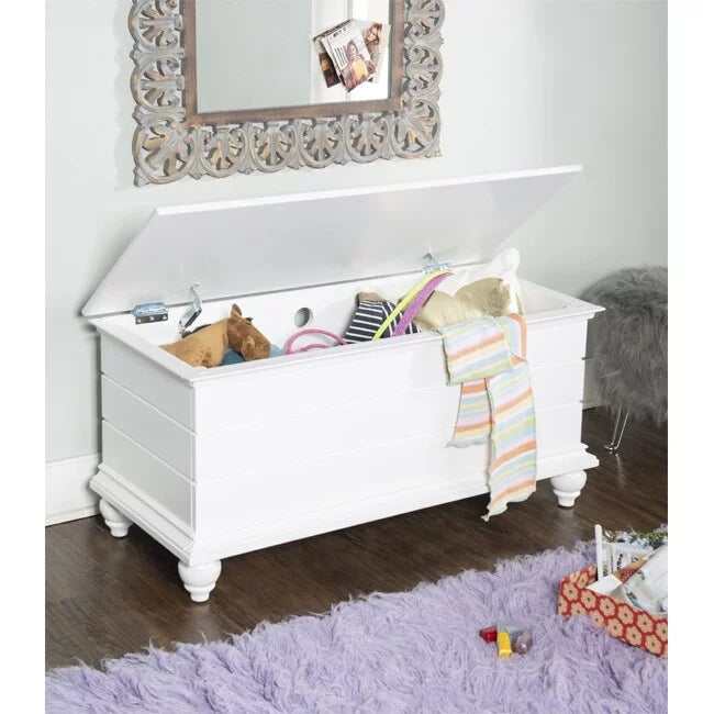 White Flip Top Cedar Storage Bench J95312